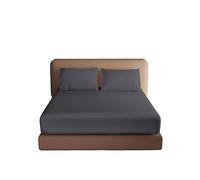 100% Egyptian Cotton Fitted Sheet Twin Size, 600 Thread Count, 16" Deep Pocket Sheet, Soft & Elastic Sateen Weave Bottom Sheet for Hotel & Home (Dark Grey, 1 Pack Fitted Sheet Only, Twin)