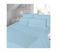100% Egyptian Cotton Flat Sheet 200 Thread Count Deep Double Size Bed Plain Dyed Bedding, Aqua
