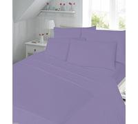 100% Egyptian Cotton Flat Sheet 200 Thread Count Deep King Size Bed Plain Dyed Bedding, Lilac