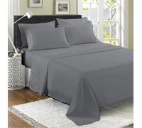 100% Egyptian Cotton Flat Sheet - 200 Thread Count Ultra-Soft Long Staple Bed Sheet, Luxury Hotel Quality Bedding - Shrinkage & Fade Resistant - Easy Care (Single, Grey)