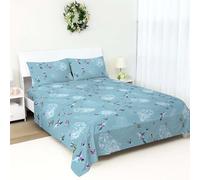 100% Egyptian Cotton Flat Sheet King Size | 400TC Cooling Luxury Top Sheet | Breathable Soft Floral Bed Linen | Hotel Quality Hypoallergenic Bedding | King Bed Machine Washable