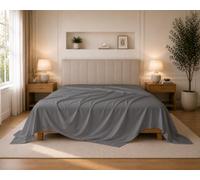 100% Egyptian Cotton Flat Sheet King Size Charcoal 250 x 280cm | 300 Thread Count, Breathable & Fade Resistant Bed Sheet, Soft Luxury Bedding