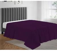 100% Egyptian Cotton Flat Sheet Super Soft 200 Thread Count Single, Double, King, Super King Flat Bed Top Sheets (Plum, King)