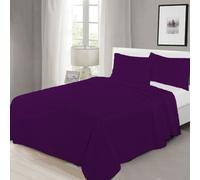 100% Egyptian Cotton Flat Sheet Super Soft Breathable Hypoallergenic Easy Care 200 Thread Count Bed Flat Sheet Hotel Quality Bedding Set (Plum, Double)