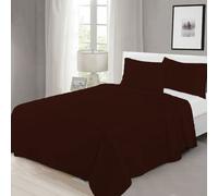 100% Egyptian Cotton Flat Sheet Super Soft Breathable Hypoallergenic Easy Care 200 Thread Count Bed Flat Sheet Hotel Quality Bedding Set (Chocolate, Double)