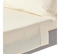 HOMESCAPES Cream Pure Egyptian Cotton Flat Sheet Single 200 TC 400 Thread Count Equivalent Bed Sheet