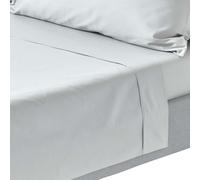 HOMESCAPES Silver Grey Pure Egyptian Cotton Flat Sheet Super King 200 TC 400 Thread Count Equivalent Bed Sheet