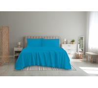 100% Egyptian Cotton Flat Sheets Super Soft Breathable | Shrink & Fade Resistant 200 Thread Count for Single, Double, King, Super King Size Hotel Quality Top Bed Flat Sheets (Teal, Single)