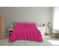 100% Egyptian Cotton Flat Sheets Super Soft Breathable | Shrink & Fade Resistant 200 Thread Count for Single, Double, King, Super King Size Hotel Quality Top Bed Flat Sheets (Fuchsia, Single)