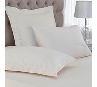 100% Egyptian Cotton Percale 200 Thread Count Oxford Pillow Pair (Ivory)