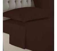 100% Egyptian Cotton Percale Flat Sheet (Chocolate, Double)