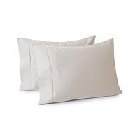 100% Egyptian Cotton Pillow Cases Set of 2, Standard Size 400 Thread Count Cooling Pillowcases, Soft and Breathable Pillow Covers with Envelope Closure, 20x26 Inches (Standard, Light Beige)