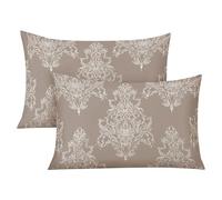 100% Egyptian Cotton Printed Pillowcase 400 Thread Count Bed Pillow Cover Pack of 2 Pair Pillow Cases (Beige Bliss, Pillow Case)