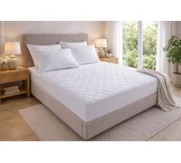 100% Egyptian Cotton Quilted Mattress Protector - Extra Deep 40cm Fitted Mattress Cover Sheet - Breathable Non-Allergenic Mattress Topper Protector (King)