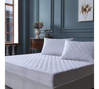 100% Egyptian Cotton Quilted Mattress Protector Single, 200 Thread Count 40CM/16" Extra Deep Skirt Single Bed Fitted Mattress Protectors Cover Not Waterproof 90x190cm