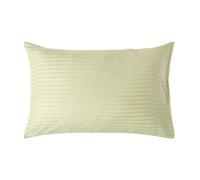 HOMESCAPES Sage Green Pure Egyptian Cotton King Size Oxford Pillowcase 330 TC 500 Thread Count Percale Equivalent Satin Stripe Pillow Case
