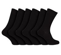 100% Egyptian Cotton Socks for Men | 6 Pairs | Ribbed Seamless Black Socks Avaliable in 3 Sizes (9-12, Black)