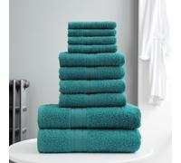 GC GAVENO CAVAILIA 10-Piece Towel Bale Set - Soft & Absorbent 450 GSM Bathroom Towels - Includes 2 Bath Towels, 4 Hand Towels, 4 Face Cloths - Premium Quality, Machine Washable - Teal