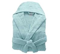 100% Egyptian Cotton Towel Mens & Women Dressing Gown Hooded And Shawl Collar Robe Belt Closure Ladies Bathrobe With Two Big Front Pockets & A Best Gift (Sky Blue-3XL)