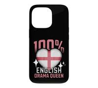 100% English Drama Queen Funny England Roots Flag Heart Case for iPhone 13 Pro