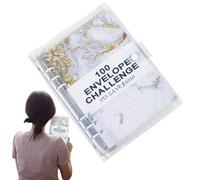 100 Envelope Challenge Binder - 9 Inch Cash Envelopes System for Effective Savings Challenges | Reusable Laminated Tracker Binder | Easy and Fun Way to Save 5,050 Flexible Budgeting