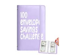 100 Envelope Challenge Binder, A5 Money Saving Wallet Budget Savings Challenge Book to Save $5,050 Cash Binder for School, Home, Office, Daily Finance Organization