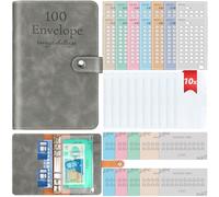 100 Envelope Challenge Binder, A6 Money Saving Wallet with Upgraded Cash Envelopes, Budget Savings Challenge Book with 24 Money Saving Trackers to Save £5050, £500, £1000, £2000, £5000, £10000 etc