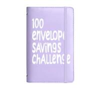 100 Envelope Challenge Binder, Cash Folder Organizer, Saving Challenges Binders, Budget Planner Binders Savings Book Notebook with Pockets, for School Home Travel Diary Work Family