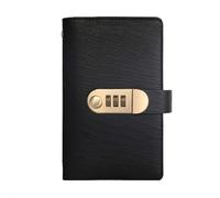 100 Envelope Challenge Binder,PU Envelope Saving Money Challenge Binder Password Lock Notebook,Reusable Budget Saving Book Banknote Collection Booklet Successfully Reach Your Savings Goals (Black)