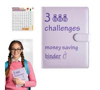 100 Envelope Challenge Binder | PU Leather Savings Organizer | Money Saving Wallet, Budget BindDer with Envelopes for Cash Management, Travel, Office, Christmas