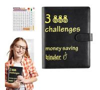 100 Envelope Challenge Binder | PU Leather Savings Organizer | Money Saving Wallet, Budget BindDer with Envelopes for Cash Management, Travel, Office, Christmas