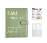 100 Envelope Challenge Binder | PU Leather Savings Organizer | Money Saving Wallet, Budget BindDer with Envelopes for Cash Management, Travel, Office, Christmas