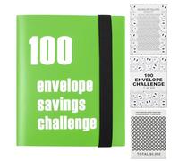 100 Envelope Challenge Binder Saving Challenge Budget Binder, Savings Binder Wallets Cash Binder Wallet with Upgraded Cash Envelopes and Money Saving Trackers (Green)