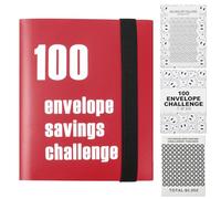 100 Envelope Challenge Binder Saving Challenge Budget Binder, Savings Binder Wallets Cash Binder Wallet with Upgraded Cash Envelopes and Money Saving Trackers (Red)