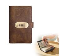 100 Envelope Challenge Binder with Lock,Money Saving Wallet with 100 Cash Slot, Secure 3-Digit Combination Lock,Portable Cash Saving Binder for Saving Goal-Financial Gift for Women Men (VINTAGE BROWN)