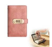 100 Envelope Challenge Binder with Lock,Money Saving Wallet with 100 Cash Slot, Secure 3-Digit Combination Lock,Portable Cash Saving Binder for Saving Goal-Financial Gift for Women Men (Pink)