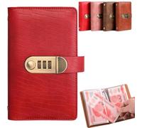 100 Envelope Challenge Binder with Lock, Savings Challenges Book with Envelopes, Money Saving Binder Book, Cash Envelopes for Budgeting,Successfully Reach Your Savings Goals (Red)