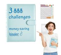 100 Envelope Challenge Folders | PU Leather Saving Organizer | Money Saving Purse Budget Folder with Envelopes for Cash Management, Travel, Office, Christmas