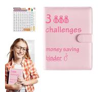 100 Envelope Challenge Folders | PU Leather Saving Organizer | Money Saving Purse Budget Folder with Envelopes for Cash Management, Travel, Office, Christmas Gifts