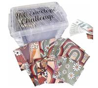 100 Envelope Money Saving Challenge - Money Storage Box with 100 Envelopes,Money Saving Envelopes for Budgeting and Saving Money