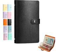 100 Envelope Money Saving Challenge Set - 50 Double-Sided Pages Savings Notebook & Binder, Budget Challenges Book for Personal Family Emergency Vacation Financial Goal Planning (Black)