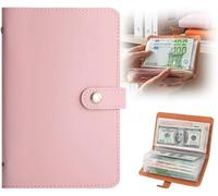 100 Envelope Money - Saving Challenge Set (Unisex), 2026 New Leather Savings Wallet, 50 Double-Sided Replaceable Pages for Better Cash Storage and Crease Prevention(Pink,2 pcs)