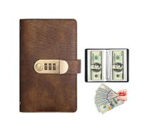 100 Envelope Savings Challenge Binder,with Password Lock,Money Saving Binder Book,Budget Planner Binde r,from 30 Days to 52 Weeks,to Save $500,$5,050 and $10,000(Light Brown)