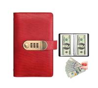 100 Envelope Savings Challenge Binder,with Password Lock,Money Saving Binder Book,Budget Planner Binde r,from 30 Days to 52 Weeks,to Save $500,$5,050 and $10,000(Red)