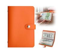 100 Envelope Savings Challenge Book,A6 Budget Binder with Envelopes, Savings Challenges Book Organizer Folder,Easy and Fun Way to Save $5,050, $10000(Orange)