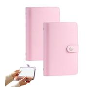 100 Envelope Savings Challenge Book,Money Saving Wallet, Cash Budget Planner A5 Binder,for Money Documents Ticket Collection,Easy and Fun Way to Save $5,050 (2, Pink)