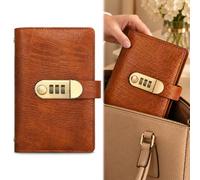 100 Envelope Savings Challenge Book,PU Leather Cash Savings Binder | Cash Stuffing Binder,3 Digit Combination Lock,100 Transparent, Portable Banknote Collection Book for Cash Gifts