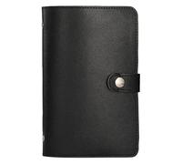 100 Envelope Savings Challenge Book: PU Leather Money Saving Wallet | 50 Double-Sided Pages Cash Saving Binder Holds Up to 100 Banknotes for Cash Budget Planning (Black)