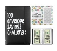 100 Envelope Savings Challenge Book,Reusable A6 Cash Envelopes Binder & Money Budget Organizer,Fun Way to Save $5,000,Cash Stuffing Wallet for Debt Payoff,Financial Planning,School & Office