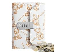 100 Envelope Savings Challenge With Combination Lock, Triple Folding Money Saving Wallet With Bear Design, Cash Storage Piggy Bank For Students, Beginners And Families